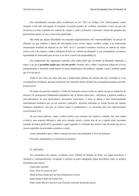 Reserva de Propriedade a Favor do Financiador