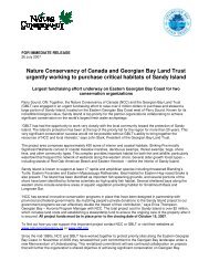 Nature Conservancy of Canada and Georgian Bay Land Trust ...