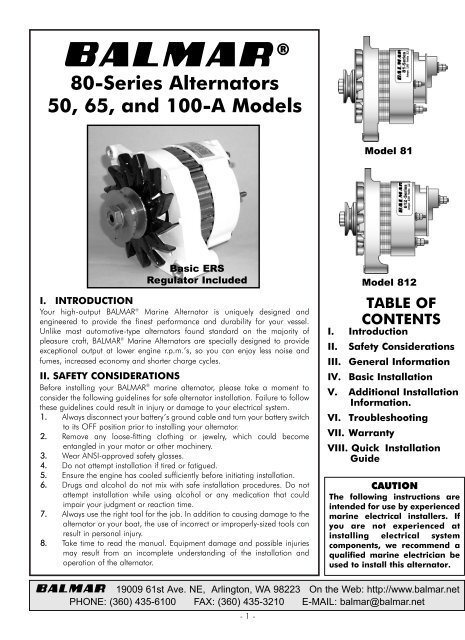 8-Series Alternator - Balmar