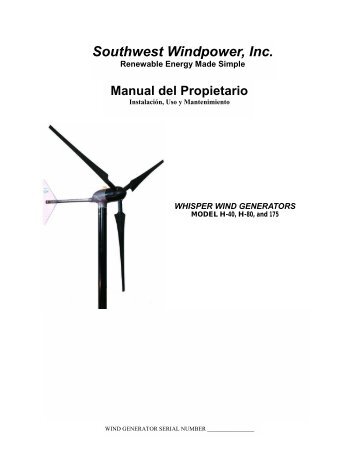 Southwest Windpower, Inc. - JHRoerden