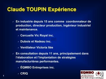 Claude TOUPIN ExpÃ©rience - Valotech