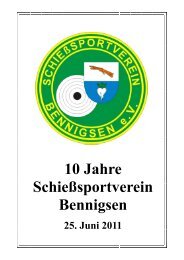 Vereinschronik - SchieÃŸsportverein Bennigsen e.V.