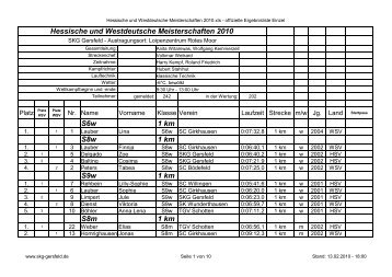 Hessische + Westdeutsche Meisterschaften Einzel in Gersfeld ...