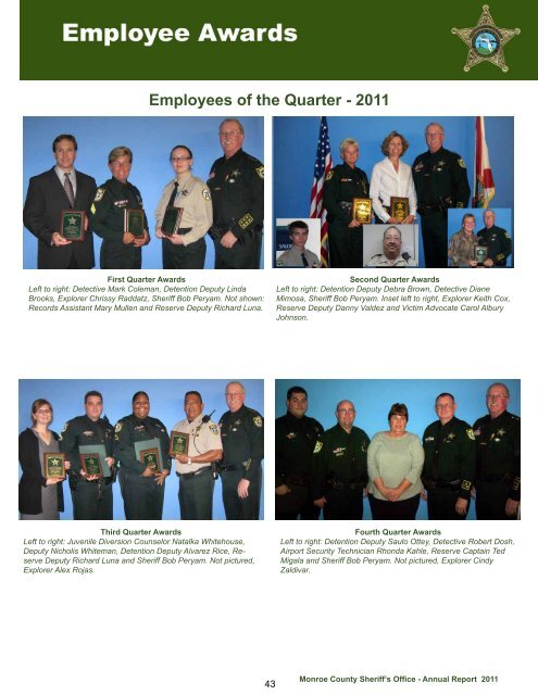 Annual Report, Year 2011 - Monroe County Sheriff's Office