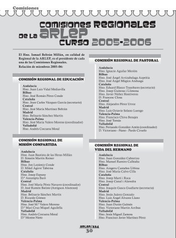 comisiones regionales curso 2005-2006 - La Salle Distrito ARLEP