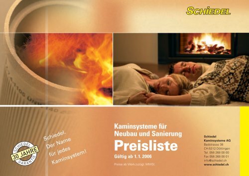 Preisliste - Schiedel Kaminsysteme