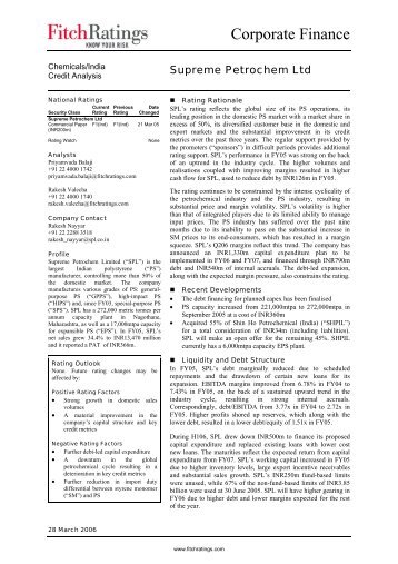 Corporate Finance - India Ratings