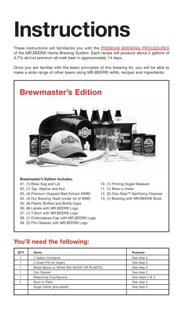 Premium Home Brew Starter Kit - 2 Recipes Included
