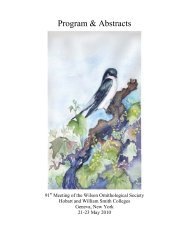 Available now - Wilson Ornithological Society