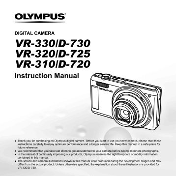 VR-330/D-730 VR-320/D-725 VR-310/D-720 - Olympus America