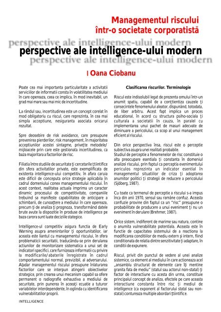 Intelligence - Serviciul RomÃ¢n de InformaÅ£ii