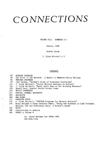 (1985). Levine's Atlas of Corporate Interlocks. Connections ... - INSNA