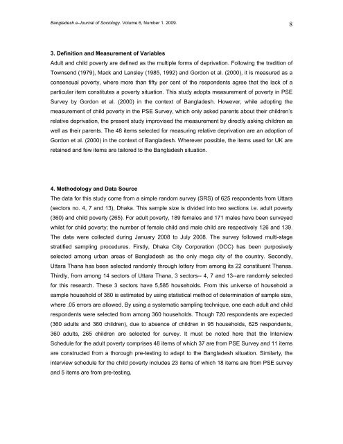 Bangladesh e-Journal of Sociology - Bangladeshsociology.org