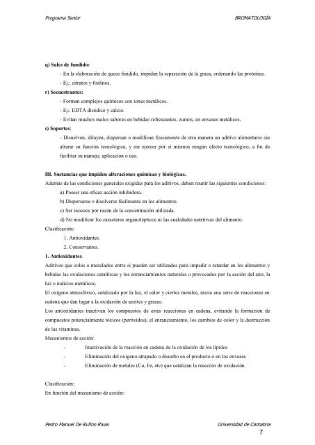 1 ADITIVOS ALIMENTARIOS - Universidad de Cantabria