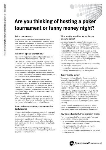 Fact sheet - poker tournament/funny money night - Office of Liquor ...