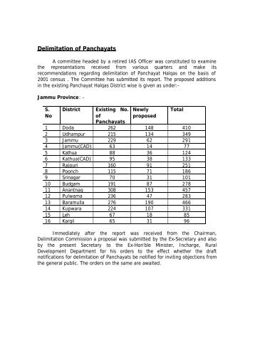 Panchayati Raj - Government of Jammu & Kashmir, Department of ...