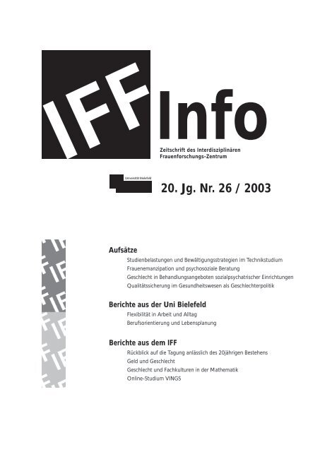 IFF-Info Nr. 26, 2003 - IFFOnzeit