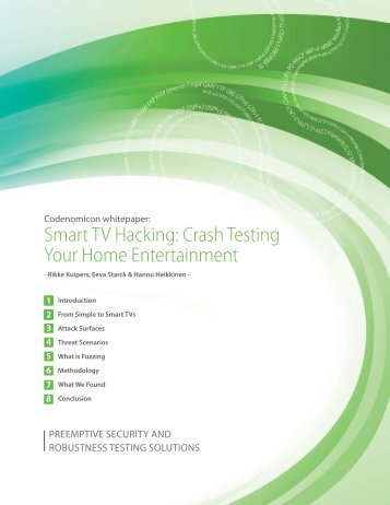 Smart TV Hacking: Crash Testing Your Home ... - Codenomicon