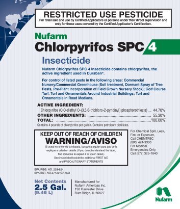 Nufarm Chlorpyrifos SPC 4 label.pdf - Tom Irwin