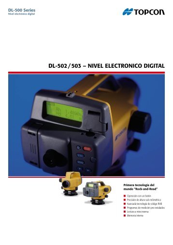 DL-502 / 503 Ã¢Â€Â“ NIVEL ELECTRONICO DIGITAL - Topcon Positioning