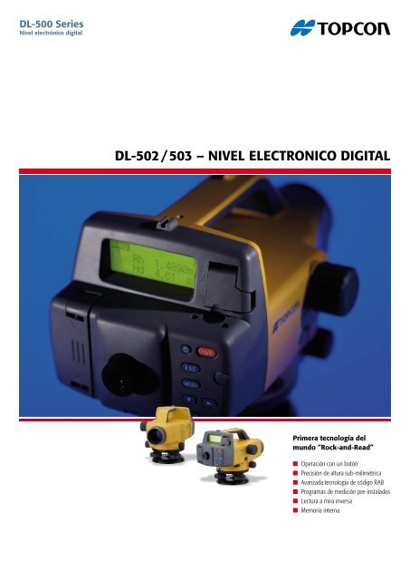 brillo internacional color DL-502 / 503 Ã¢Â€Â“ NIVEL ELECTRONICO DIGITAL - Topcon Positioning