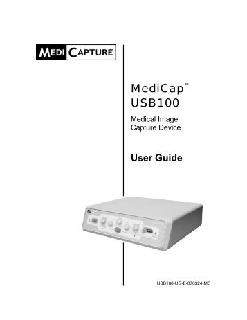 MediCap USB100 User Guide - MediCapture
