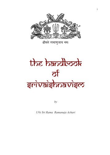 The Sri-Vaishnava Handbook - Yajur Veda Australasia - Resources