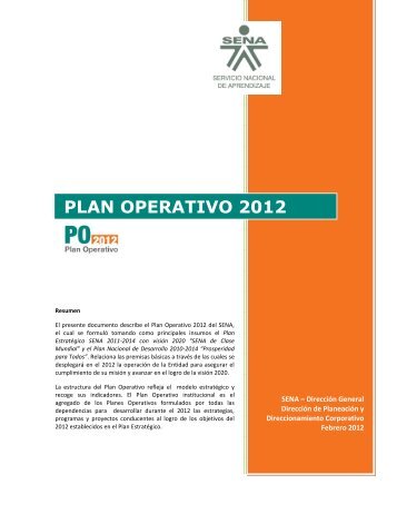 Plan Operativo 2012 - Sena