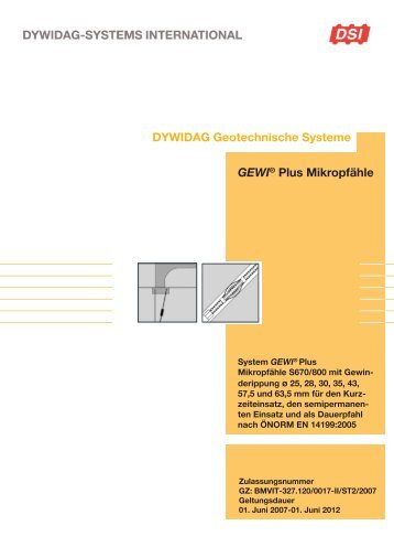 DYWIDAG Geotechnische Systeme GEWIÂ® Plus MikropfÃ¤hle