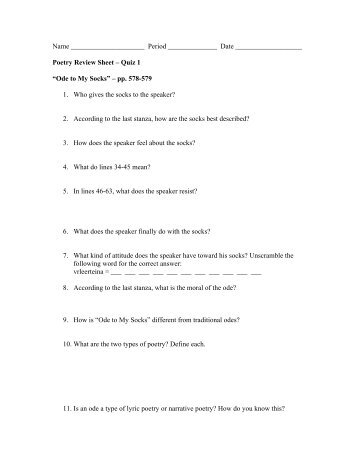 Poetry Review Sheet â Quiz 1