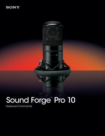 Sony Sound Forge Pro 10 keyboard commands - Canford Audio