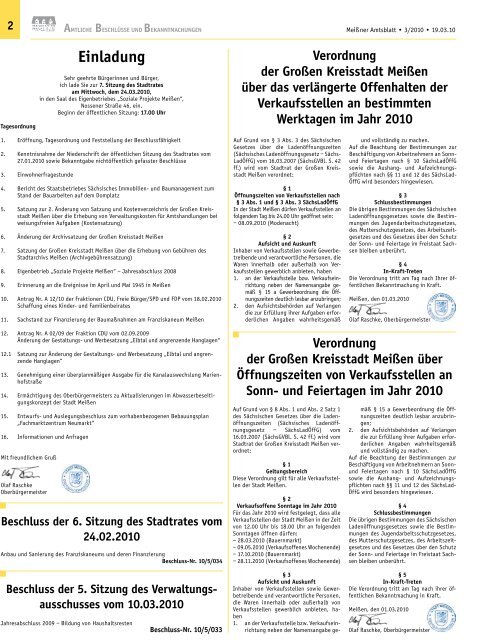 Amtsblatt Nr. 03 vom 19. MÃ¤rz 2010 (pdf - Stadt MeiÃŸen