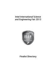 Intel International Science and Engineering Fair 2013 Finalist ...