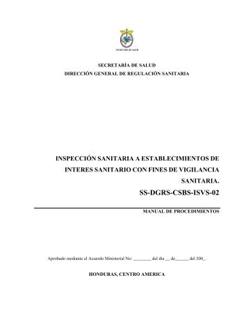 Inspección Sanitaria con fines de Vigilancia Sanitaria