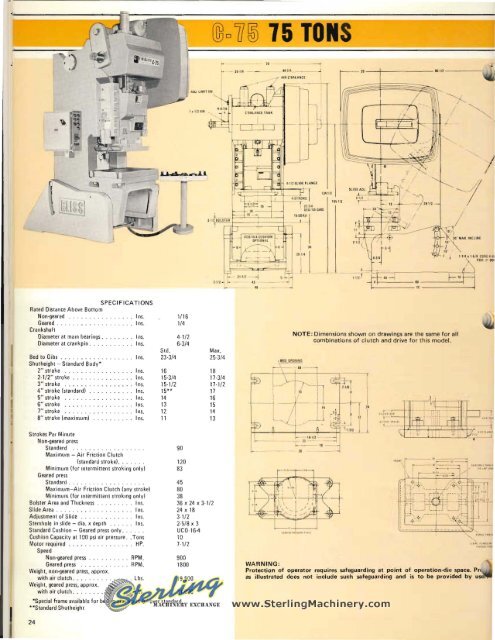 Bliss C series Presses Brochure - Sterling Machinery