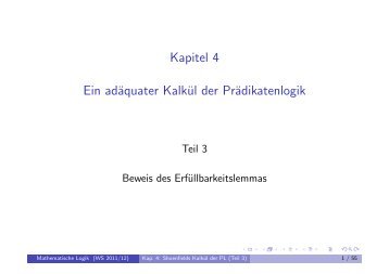 Kapitel 4 Ein adäquater Kalkül der Prädikatenlogik