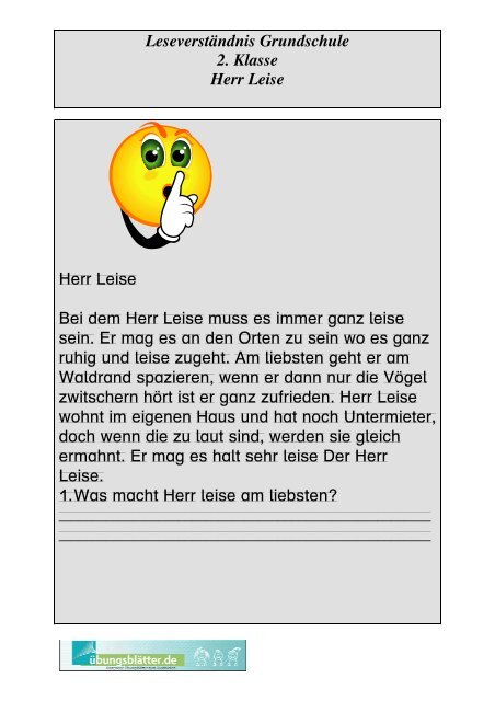 Lesetexte 2 Klasse Herr Leise