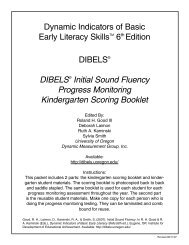 DIBELS® Initial Sound Fluency Progress Monitoring Kindergarten ...