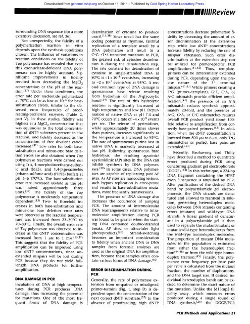 DNA polymerase fidelity and the polymerase chain reaction. - Ozyme