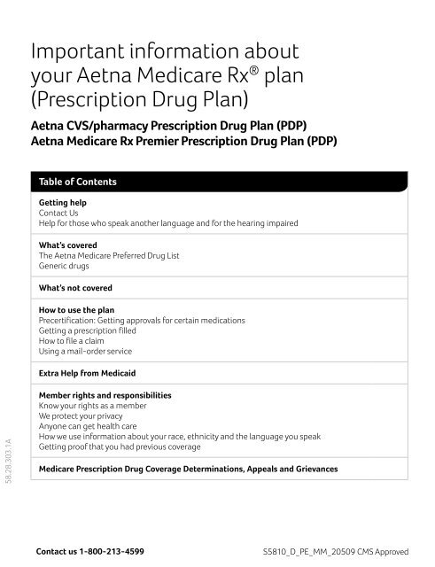 Prescription Drug Plan Aetna Medicare