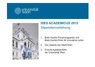 DIES ACADEMICUS 2013 Stipendienverleihung - UniversitÃ¤t Wien ...
