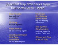 Sediment trap time series from the North Pacific Ocean - PICES