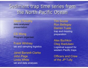 Sediment trap time series from the North Pacific Ocean - PICES