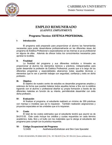 Estética Profesional - Caribbean University