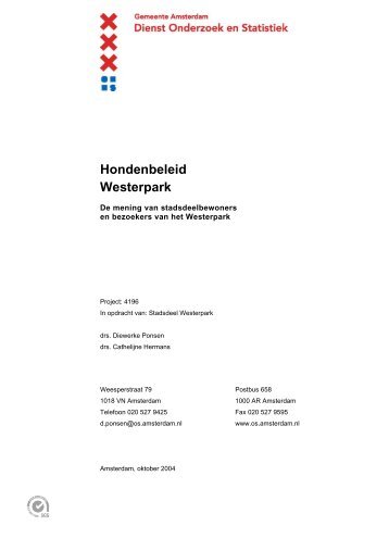 Hondenbeleid Westerpark - Onderzoek en Statistiek Amsterdam ...