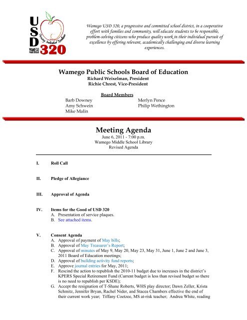 Meeting Agenda - USD 320