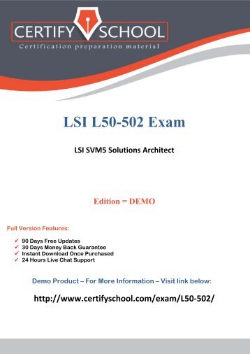 LSI L50-502 CertifySchool Exam Actual Questions (PDF)