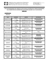 coopÃ©ratives liste des responsables des comitÃ©s de sÃ©lection des ...