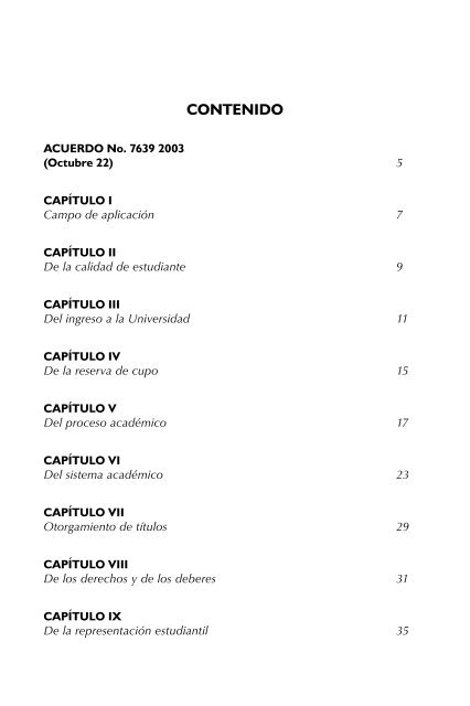 Reglamento Estudiantil - Universidad El Bosque