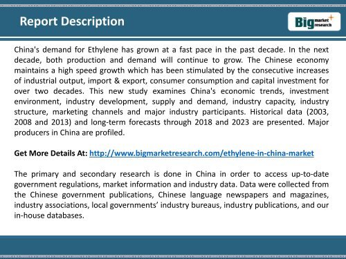 Market Research on Ethylene Markets in China,Forecast, Production